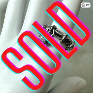 Judith Ripka Sterling Silver .925 Cubic Zirconia Dangle Heart Charm Ring